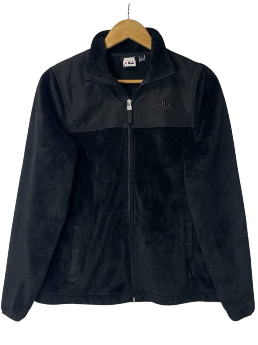 FILA SPORT Women's Black Full-Zip Sherpa Jacket - Picture 4 of 10